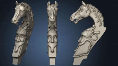 3D модель  Ручка инструмента с головой коня (STL)