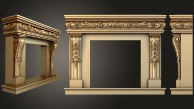 3D model Fireplace with massive carved top (STL)