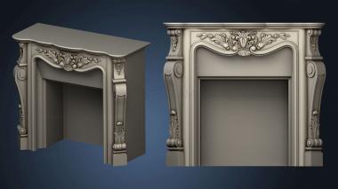 3D model Fireplace frieze with shell (STL)