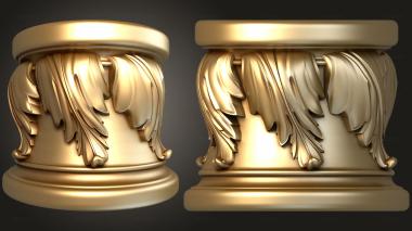 3D model Capital with acanthus leaves (STL)
