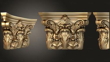 3D model Carved capital with acanthus leaves (STL)
