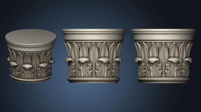 Round carved capital