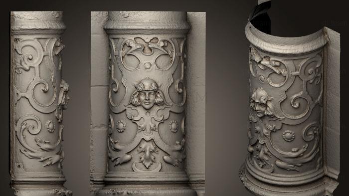 Колонны Богато украшенная деталь дверной колонны