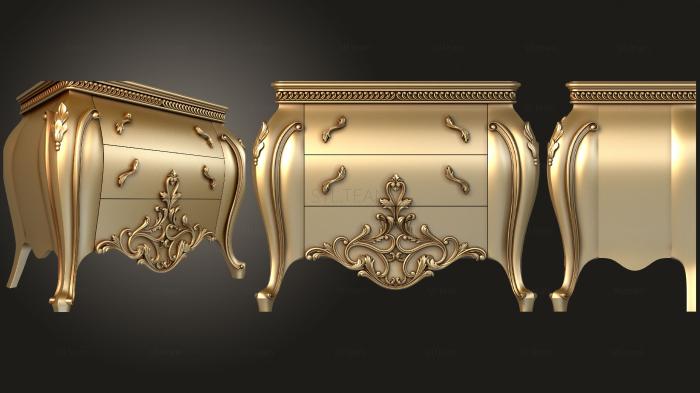 3D model Chest of drawers with decors in the form of leaves (STL)