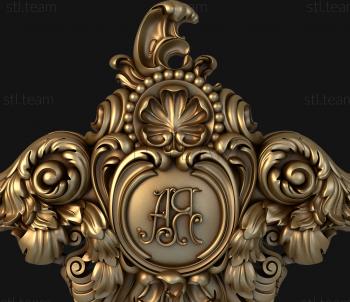 3D model Fern and monogram (STL)