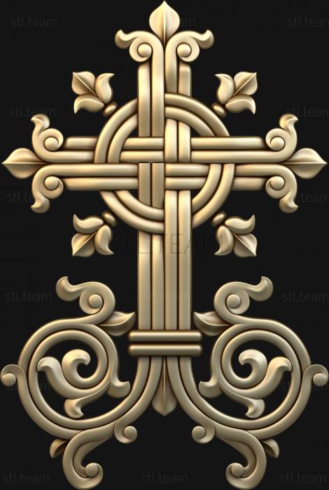 крест с декором, 3d stl модель
