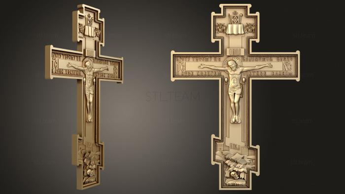 3D model Crucifix with text around the perimeter (STL)