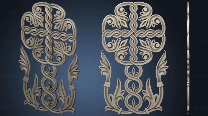 3D model Carved decor vertical cross without background (STL)