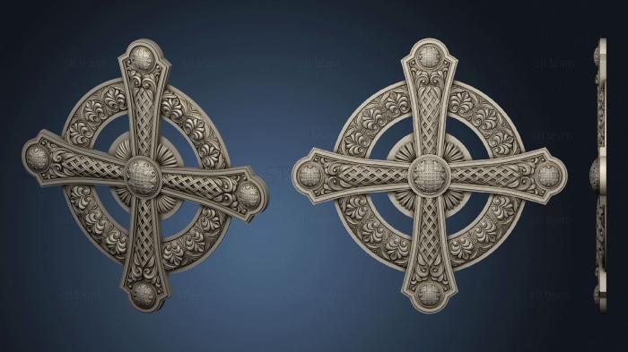 3D model Cross on a round ornament (STL)