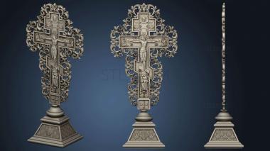 3D model Cross with carving around the perimeter (STL)