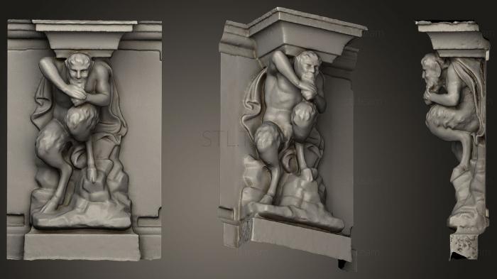 Кронштейны Скульптура фавна в стиле барокко на стене 2