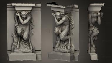 3D модель Скульптура фавна в стиле барокко на стене (STL)