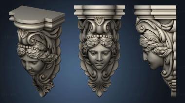 3D model Bracket with an angelic face (STL)