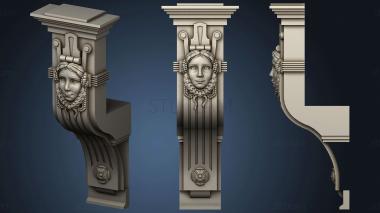 3D model Bracket with a girls face and flutes (STL)