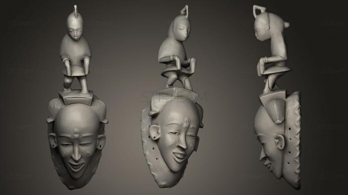 3D модель Коллекция африканских Масок3 (STL)