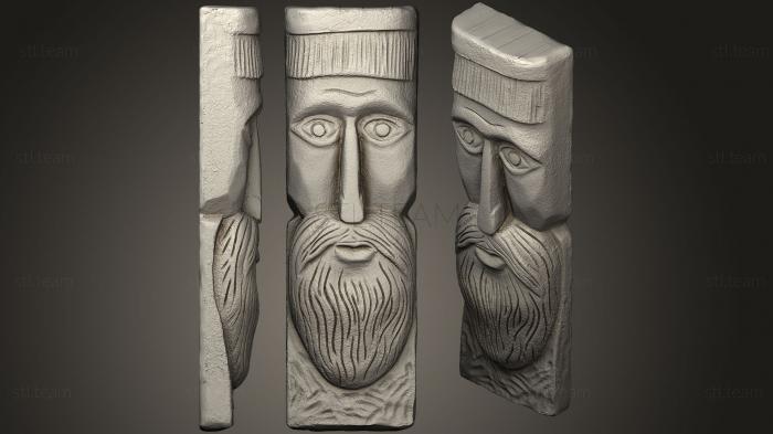 3D model Face Made Of Wood 2 High (STL)