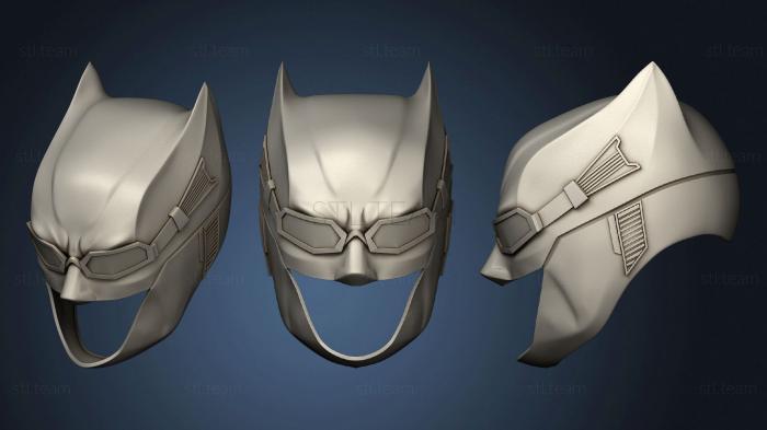 3D модель Шлем Лиги Справедливости Бэтмена с Защитными Очками и Тактическим капюшоном (STL)