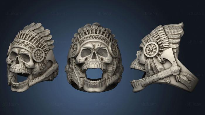 3D model Ring skull indian (STL)