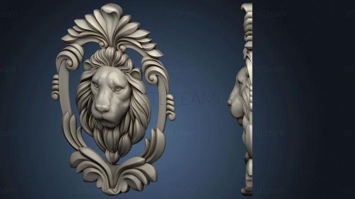 3D модель Морда льва в медальоне (STL)