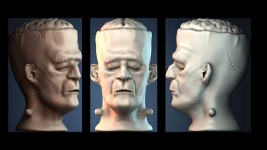 3D model Frank zombie - head (STL)