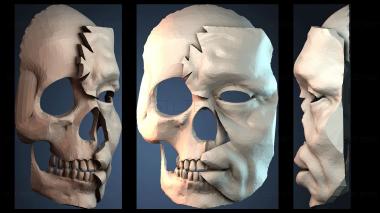 3D модель Фрагментированный человеческий череп (STL)