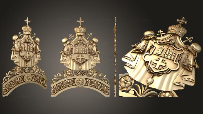 3D model Top element on the back of the chair with crowns (STL)