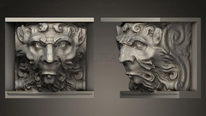 3D model wooden head from above a fireplace 4 (STL)