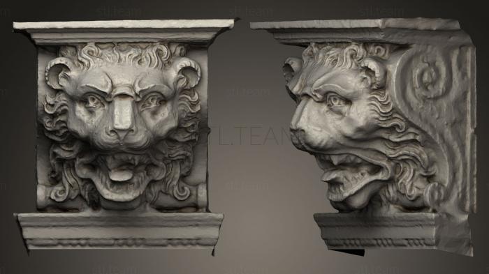 3D model Wooden head from above a fireplace7 (STL)