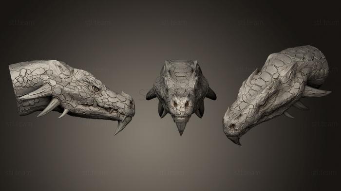 Маски и морды животных Скульптура головы дракона 01