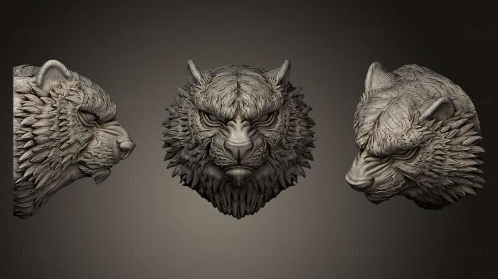 Маски и морды животных The Tiger Bust STL for 3D Print