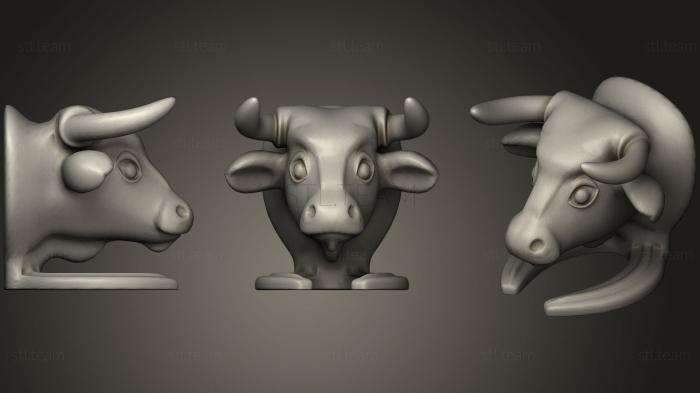 3D model Bull Head Statue On Stand (STL)