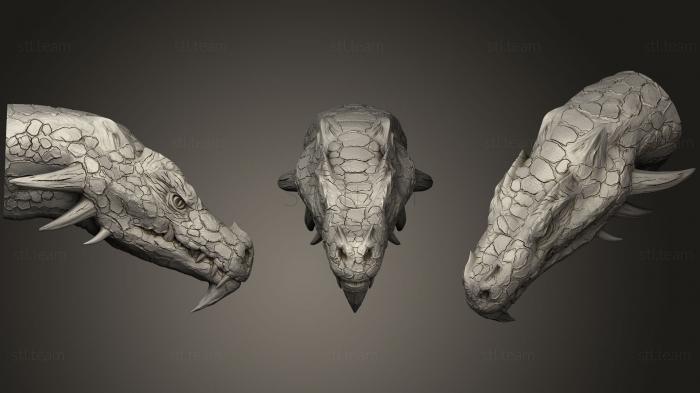 Маски и морды животных Скульптура Головы Дракона 01