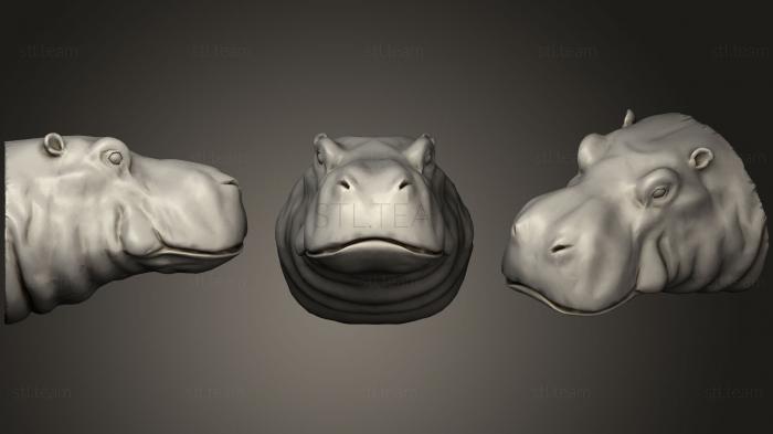3D модель Низкополигональная Голова бегемота (STL)