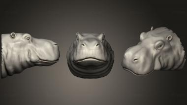 3D model Hippo Head Fridge Magnet (STL)