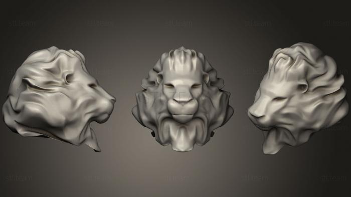 3D model Lion head bust statue (STL)