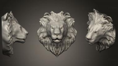 3D model Lion Head Closed Mouth (STL)