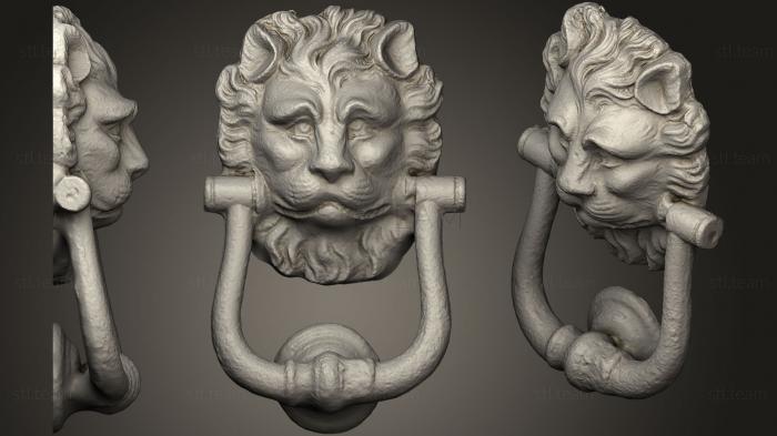 3D модель Дверной молоток с львиной головой (Настенная вешалка) (STL)