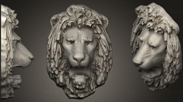 3D модель Настенная вешалка с головой льва (Скульптура) (STL)