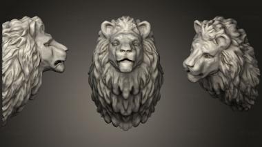 3D модель Голова льва с бляхой из гривы (STL)