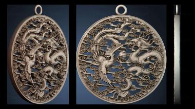 3D модель Подвеска «Дракон и Феникс» (STL)