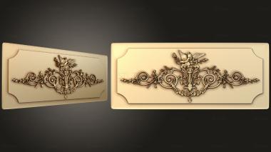 3D model Panel with decorations crowned with a dove (STL)