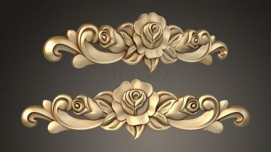 3D модель Розочки в обрамлении декора (STL)