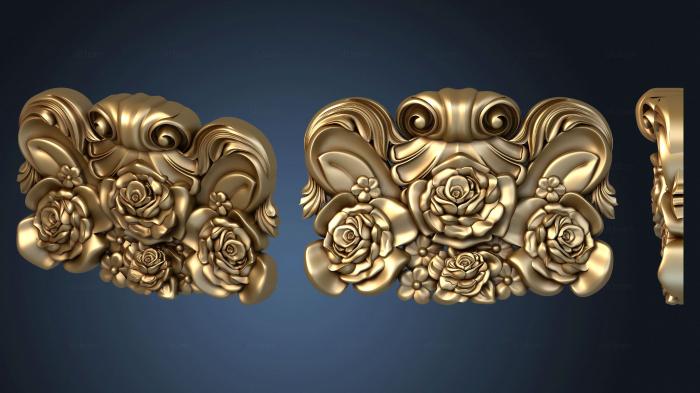 3D model Overlay with roses version1 (STL)