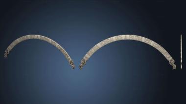 3D model Lettering on an arched ribbon with decorative elements (STL)