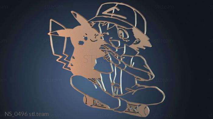 Нестандарт Ashe and Pikachu Wall Decor Gravure Sacha