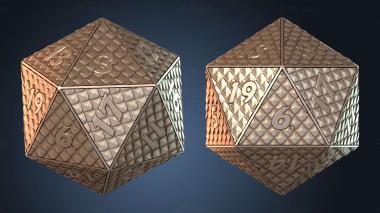 3D model Dice (Runed) (STL)