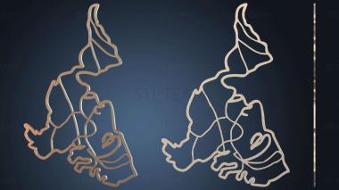 3D model Europe and America (STL)