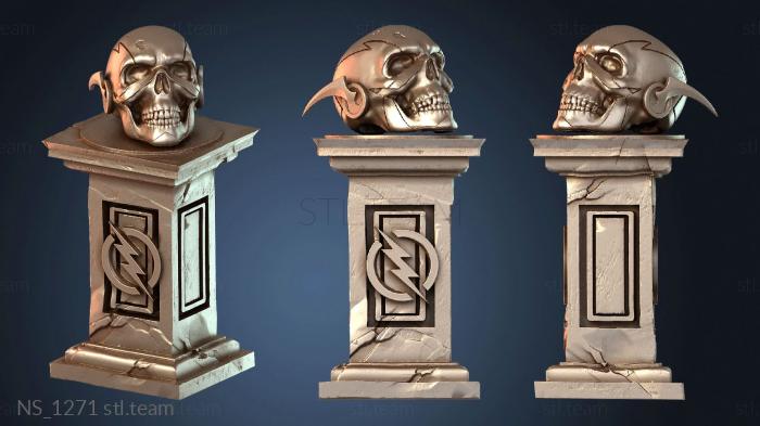Нестандарт Flash Skull on pedestal gothic