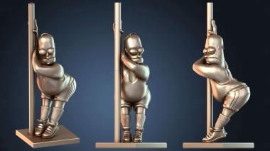 3D model Homer Pole Dance simpson Cylinder (STL)