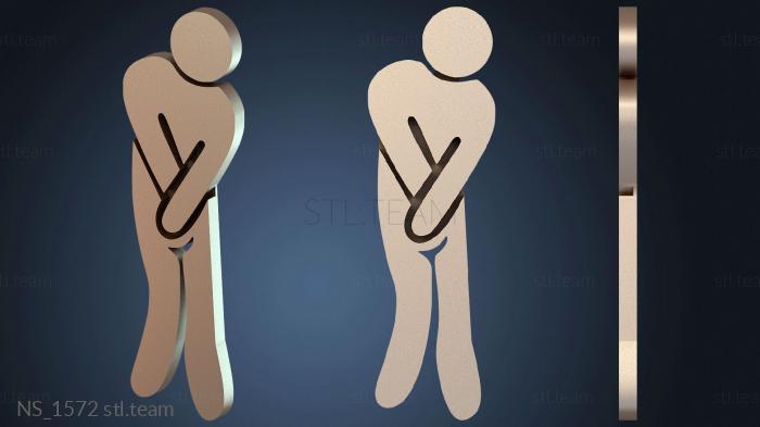 Нестандарт Humor Toilet Sign Man expressive